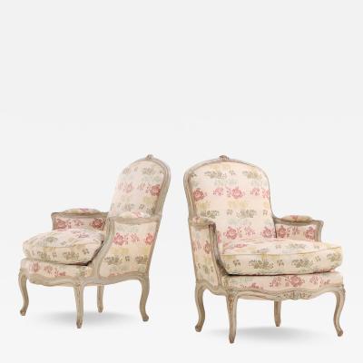 Pair of French Louis XV Style Painted Berg res C 1940