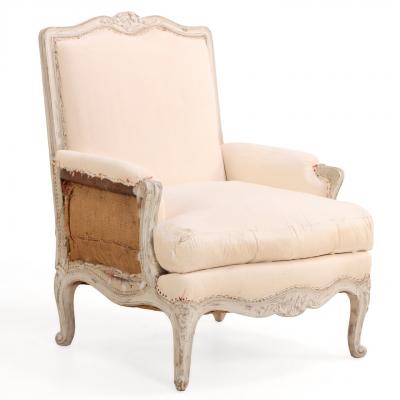 Pair of French Louis XV Style Painted and Carved Berg res C 1910