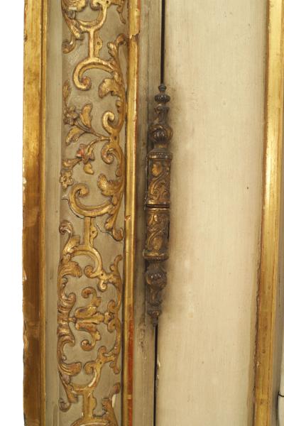 Pair of French Louis XV Style White and Gold Painted Doors
