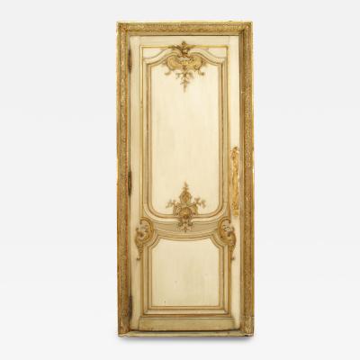 Pair of French Louis XV Style White and Gold Painted Doors