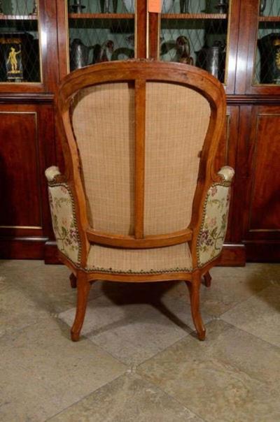 Pair of French Louis XV Walnut Bergere Chairs