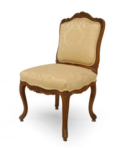 Pair of French Louis XV Walnut Side Chairs