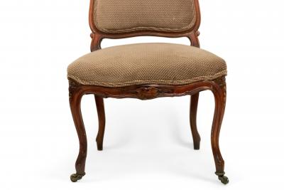 Pair of French Louis XV Walnut Side Chairs
