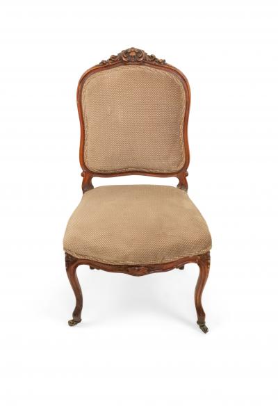 Pair of French Louis XV Walnut Side Chairs