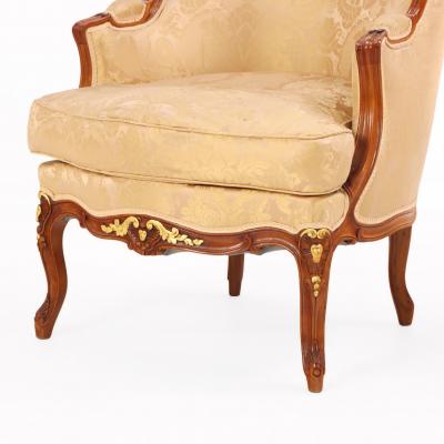 Pair of French Louis XV style Bergere Chairs C 1940 