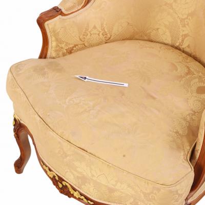 Pair of French Louis XV style Bergere Chairs C 1940 