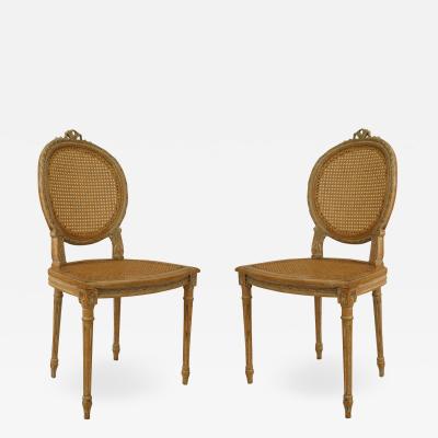 Pair of French Louis XVI Bleached Side Chairs
