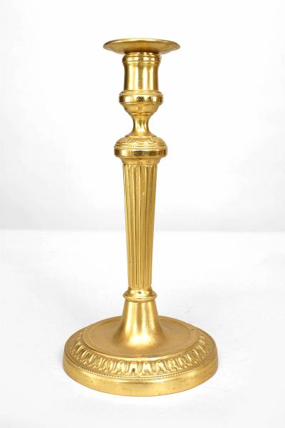 Pair of French Louis XVI Bronze Candlesticks