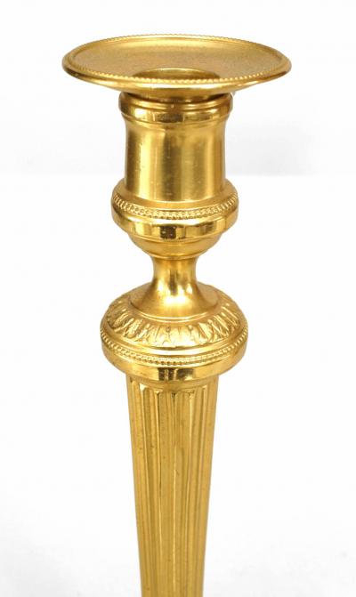 Pair of French Louis XVI Bronze Candlesticks