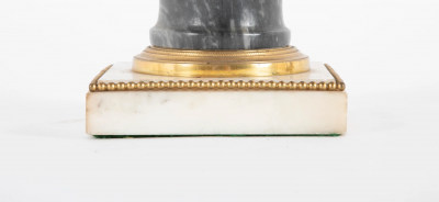 Pair of French Louis XVI Bronzed Marble Candlelabrum