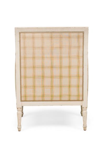 Pair of French Louis XVI Floral Upholstered Bergere Armchairs