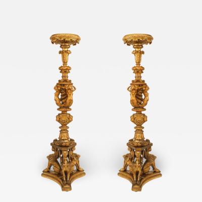Pair of French Louis XVI Gilt Pedestals