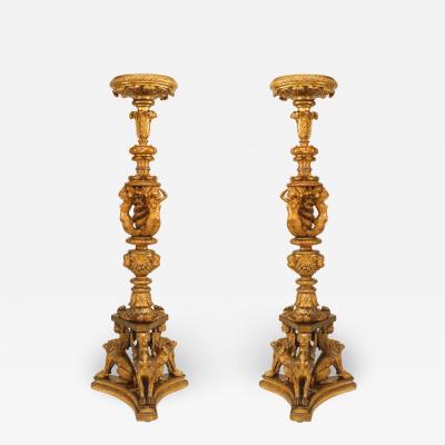 Pair of French Louis XVI Gilt Pedestals