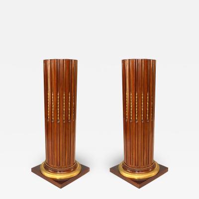 Pair of French Louis XVI Mahogany Column Pedestals