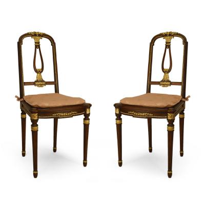 Pair of French Louis XVI Mahogany Side Chairs