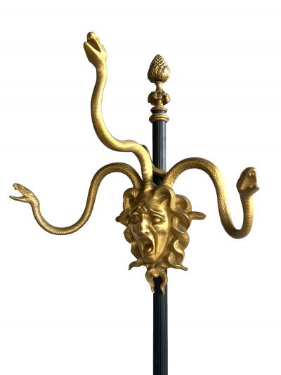 Pair of French Louis XVI Style 19th Century Bronze Medusa Hall Trees