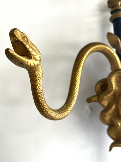 Pair of French Louis XVI Style 19th Century Bronze Medusa Hall Trees