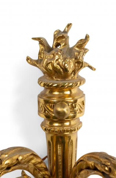 Pair of French Louis XVI Style Bronze Dore Wall Sconces