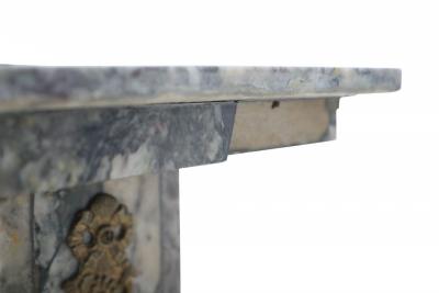 Pair of French Louis XVI Style Gray Marble and Bronze Display Pedestals