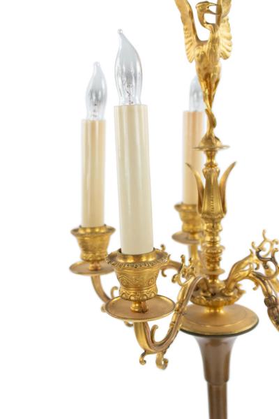 Pair of French Louis XVI Style Ormolu and Bronze Figural Candelabras