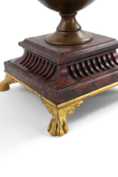 Pair of French Louis XVI Style Ormolu and Bronze Figural Candelabras