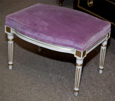 Pair of French Louis XVI Style Painted Foot Stools