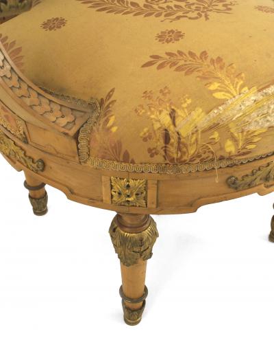 Pair of French Louis XVI Yellow Silk Arm Chairs