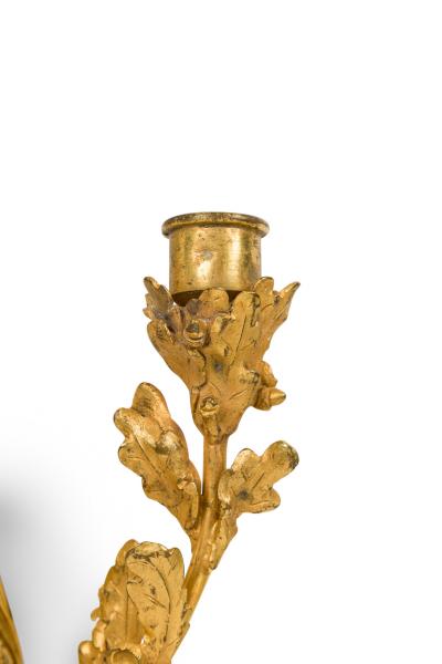 Pair of French Louis XVI style Bronze Wall Sconce with Flags