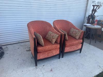 Pair of French Lounge Chairs in the Art Deco Style