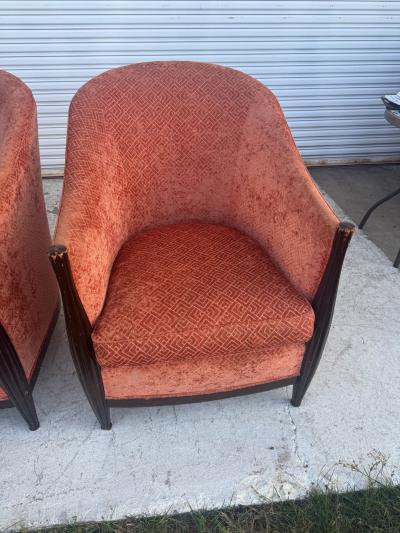 Pair of French Lounge Chairs in the Art Deco Style