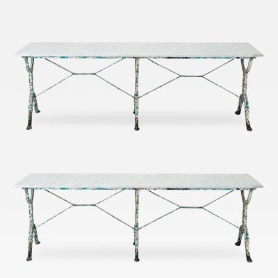 Pair of French Marble Top Bistro Tables