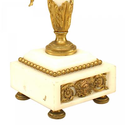 Pair of French Marble and Gilt Bronze Candelabras