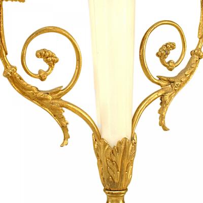 Pair of French Marble and Gilt Bronze Candelabras