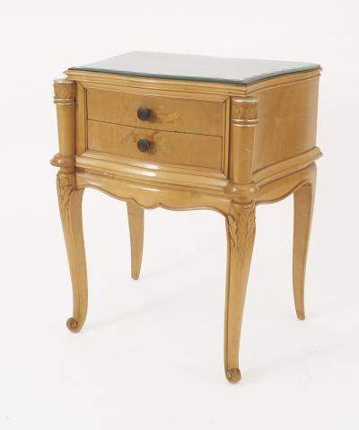 Pair of French Mid Century 1950s Maple Bedside End Tables