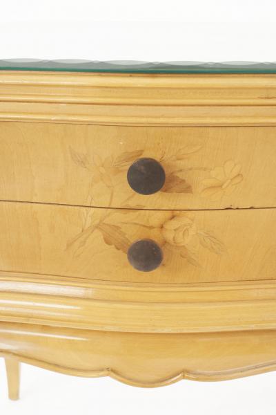 Pair of French Mid Century 1950s Maple Bedside End Tables