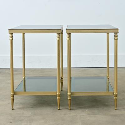 Pair of French Mid Century Brass and Glass Cocktail Tables