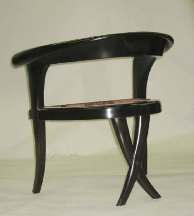 Pair of French Mid Century Lounge Chairs in the Modern Neoclassical Style