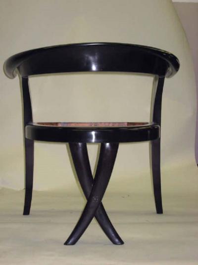 Pair of French Mid Century Lounge Chairs in the Modern Neoclassical Style