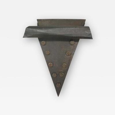 Pair of French Mid Century Modern Craftsman Brutalist Wrought Iron Sconces