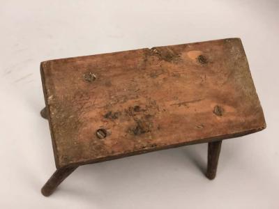 Pair of French Mid Century Modern Craftsman or Brutalist Wood Benches