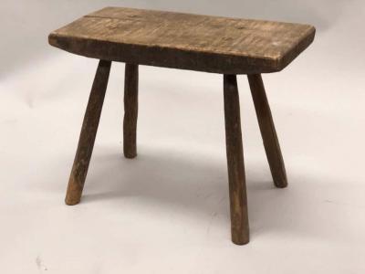 Pair of French Mid Century Modern Craftsman or Brutalist Wood Benches