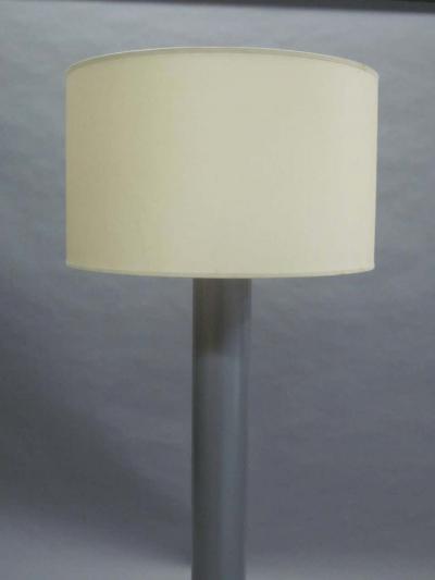 Pair of French Mid Century Modern Enameled Steel Floor Lamps 1970
