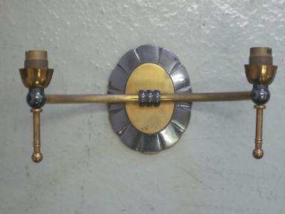 Pair of French Mid Century Modern Neoclassical Double Arm Wall Sconces