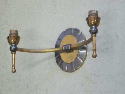 Pair of French Mid Century Modern Neoclassical Double Arm Wall Sconces