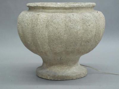 Pair of French Mid Century Modern Stone Table Lamps in the Form of Urns