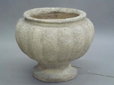 Pair of French Mid Century Modern Stone Table Lamps in the Form of Urns