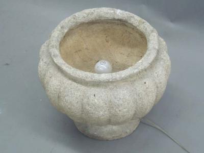 Pair of French Mid Century Modern Stone Table Lamps in the Form of Urns