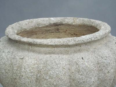 Pair of French Mid Century Modern Stone Table Lamps in the Form of Urns