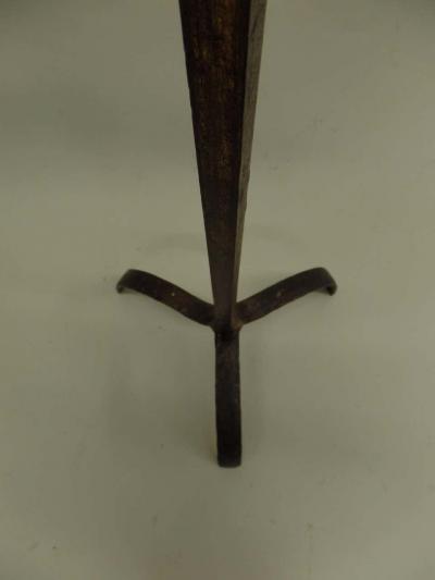 Pair of French Mid Century Partially Gilt Wrought Iron Floor Lamps 1940
