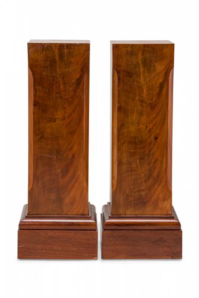 Pair of French Mid Century Square Wooden Column Pedestals